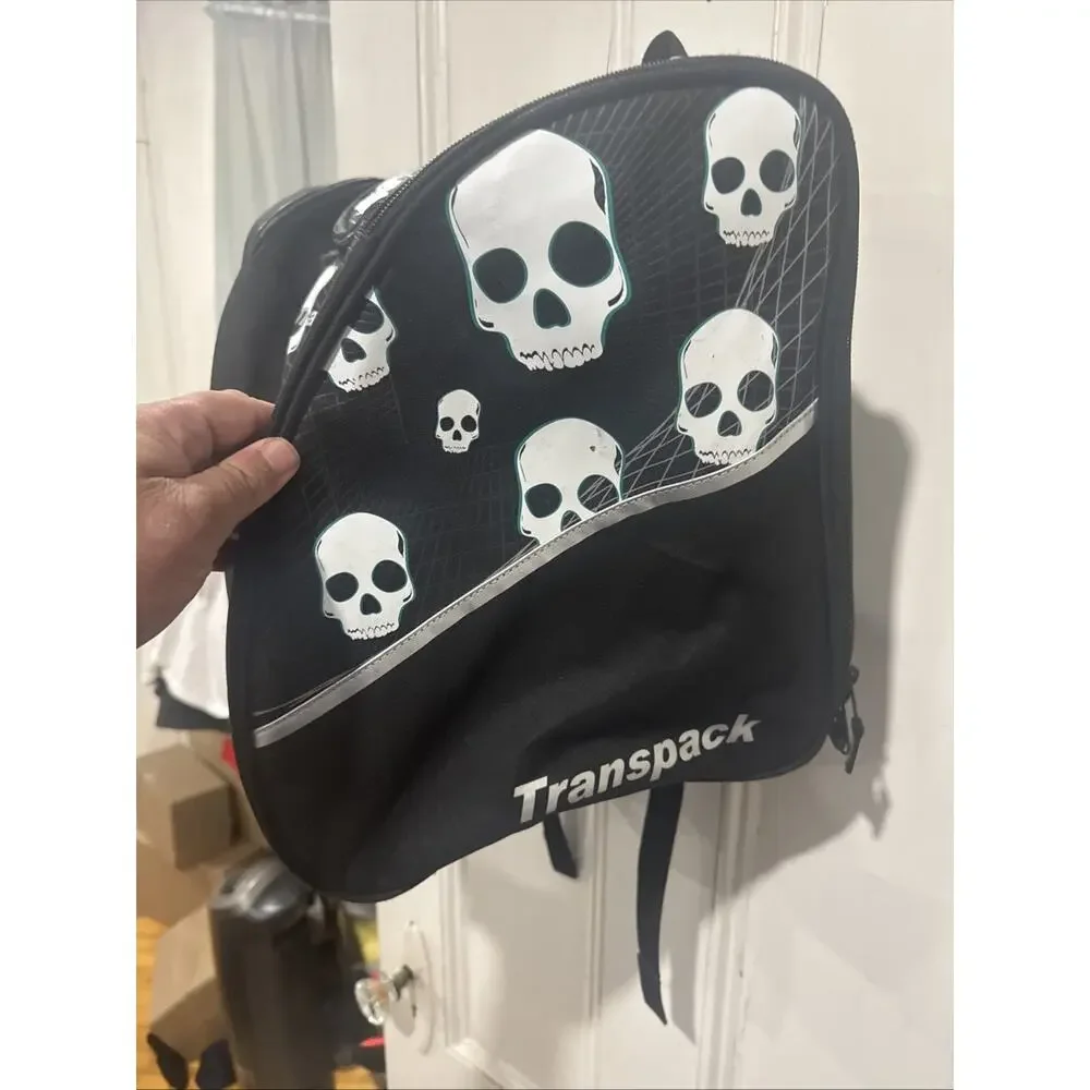 Transpack Skull Print Ski Boot Gear Bag Black White Snowboard Travel Bag